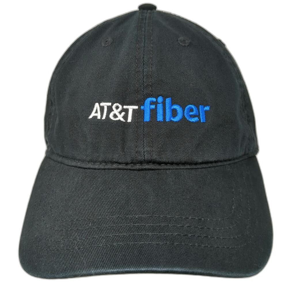 Cap America Baseball Cap Black OSFM AT&T Fiber Embroidered Slideback Cotton Hat